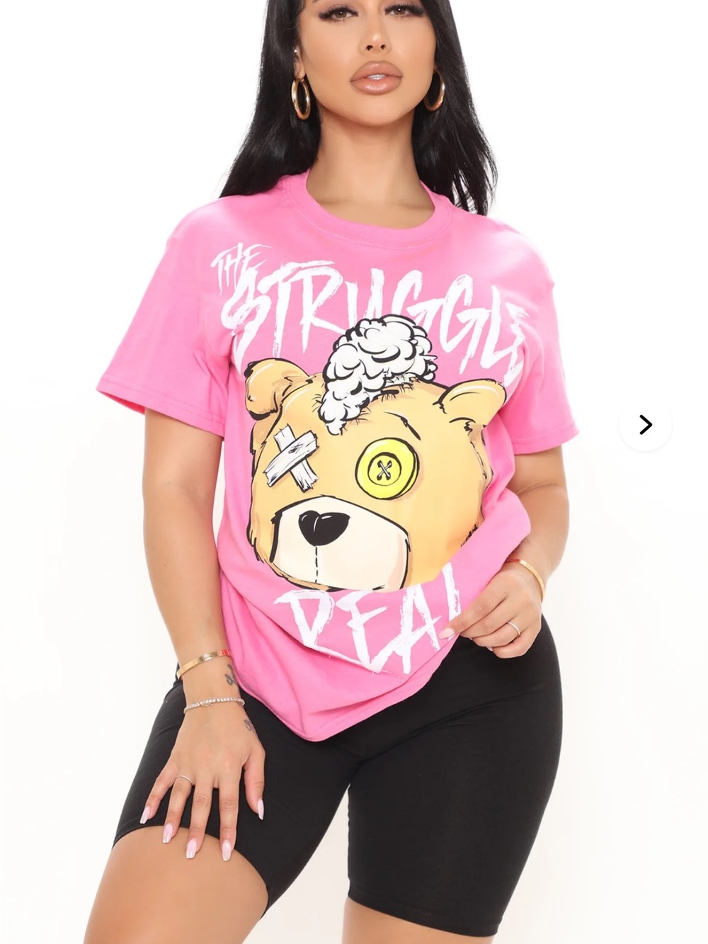Fashion Nova The Struggle Is Real Pink Graphic Tee